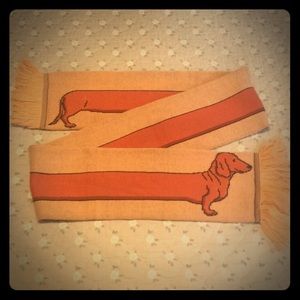 Dachshund (Wiener Dog) winter scarf with fringe